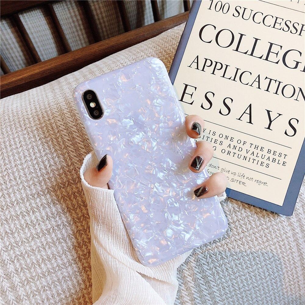 Glänzende Marmorhülle für Samsung Galaxy Note 20 10 Plus S8 S9 S10 S20 FE Plus S7 Edge S20 Ultra Conch Shell Silikon Soft Case For Samsung S9 bunt