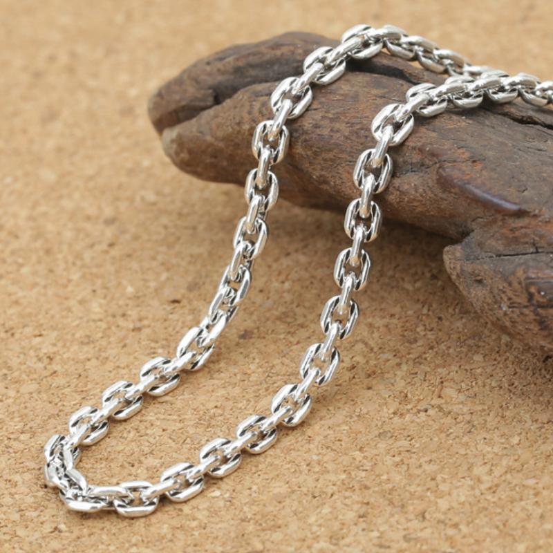 Reines Silber 3mm Halskette S925 Sterling Silber Schmuck Quadratische Herren Damen Halskette Kette 925 Silber Runde Kette Halskette 75cm