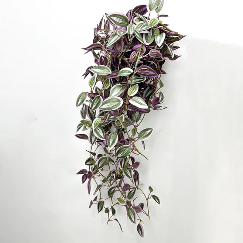Lange Hänge-Wand-Künstliche Pflanzen-Ranken Seide Grüne Baumblätter Rattan Haus Garten Hochzeit Tischdeko Falsche Pflanzen black