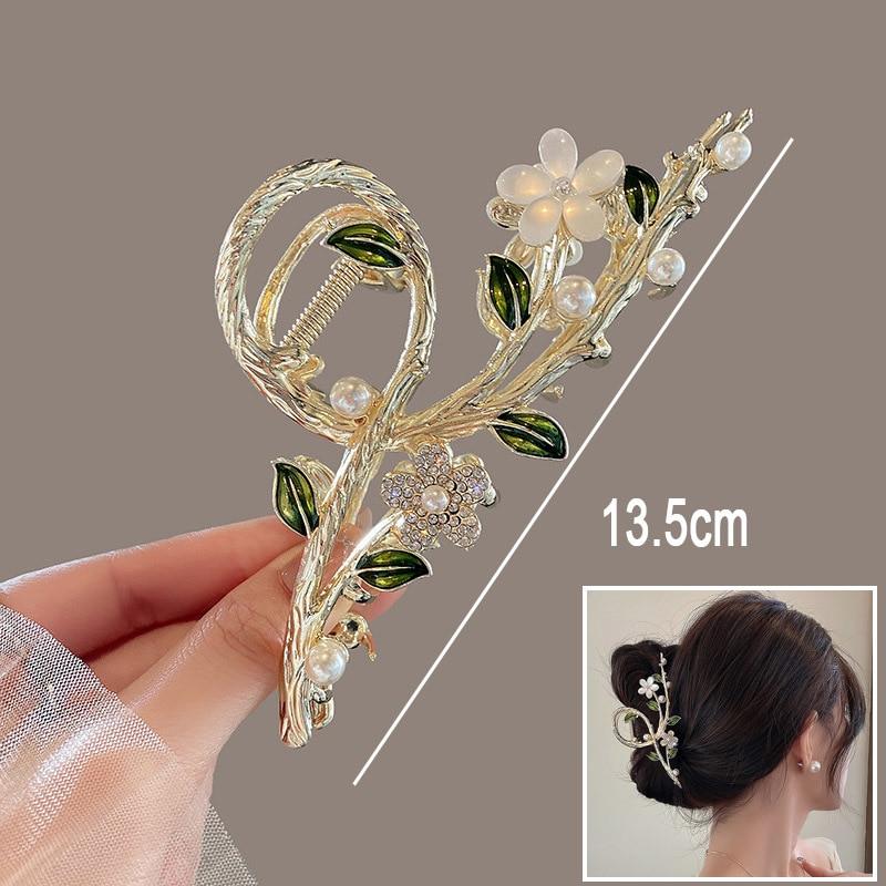Neue Süße Blume Haar Klaue Clip Exquisite Pferdeschwanz Greifen Haar Clips Shark Clip Frau Haarnadeln Für Mädchen Haar Zubehör Kopfschmuck