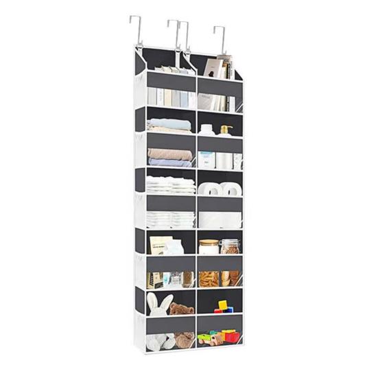 Über-die-Tür-Organizer 5-stufige Hänge-Aufbewahrungstasche Hinter der Tür 10 Fächer Über-die-Tür-Organizer für Wohnheim Kleine Wohnung grau