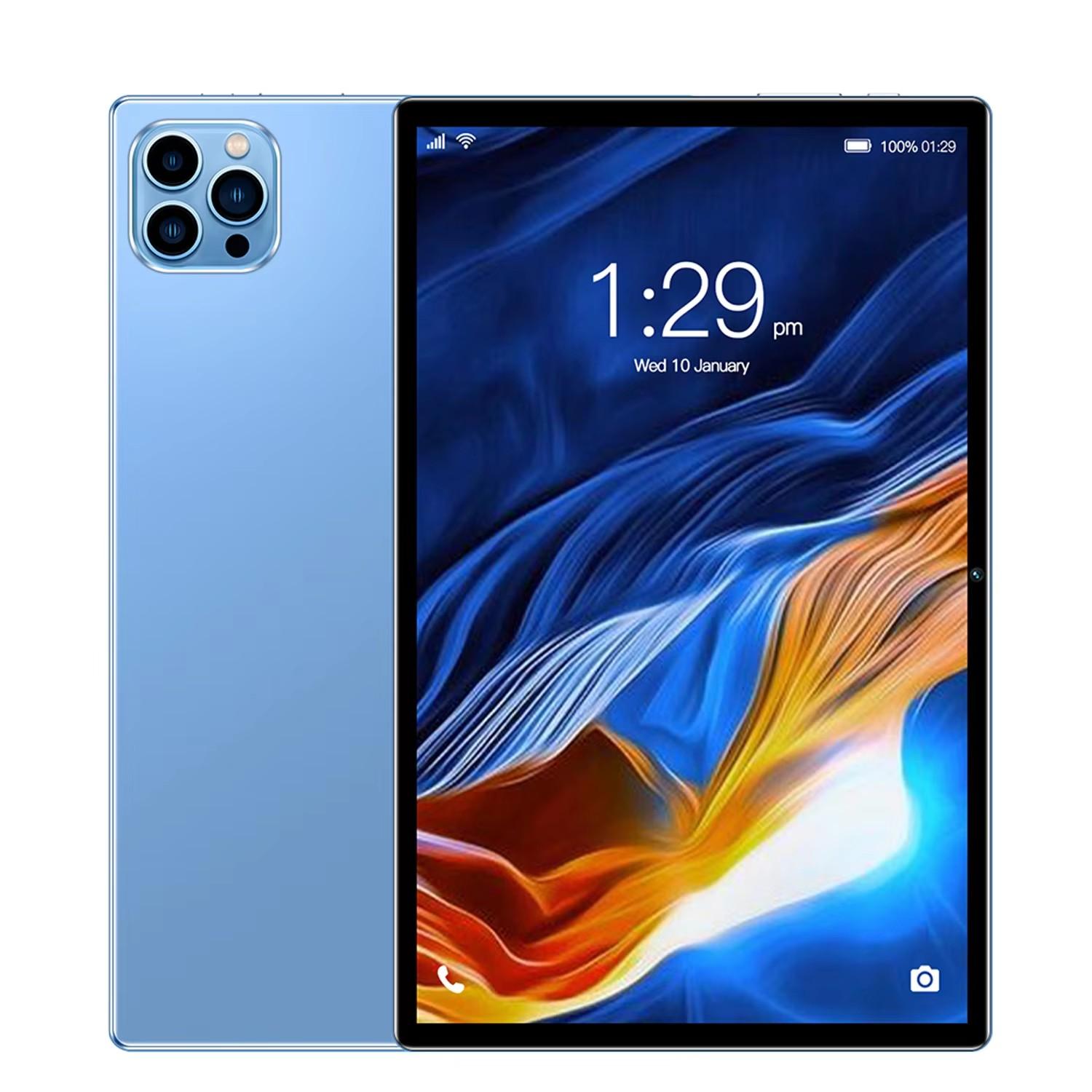 10.1 Original Neues Android Tablet 8GB RAM 64GB ROM Android Tablet Unterstützt 4G Anruf Google Dual SIM Android 12 5000mAh Standard Tab blau