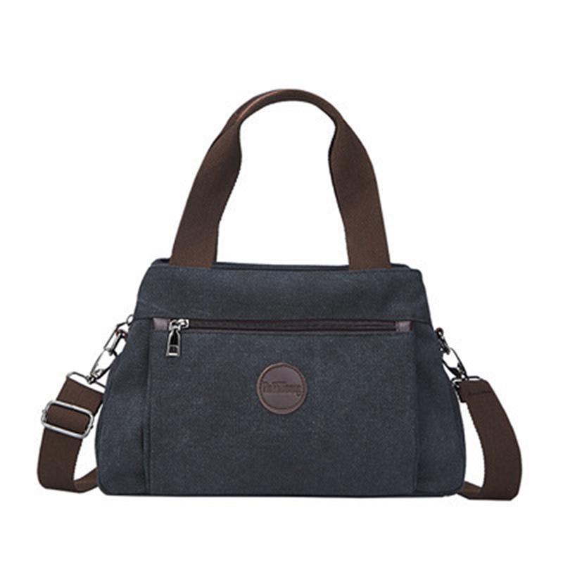 Damen-Canvas-Tasche, Handtaschen für Damen, Schultertasche, Messenger-Umhängetasche, große Kapazität, Arbeitstaschen 31*14*21cm schwarz