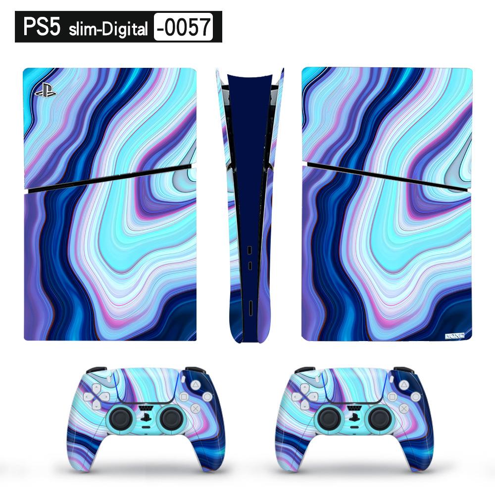 Luffy One Piece Art Vinyl-Skin-Aufkleber für PS5 Slim Digitalkonsole und 2 Controller-Abziehbild-Abdeckung One Size