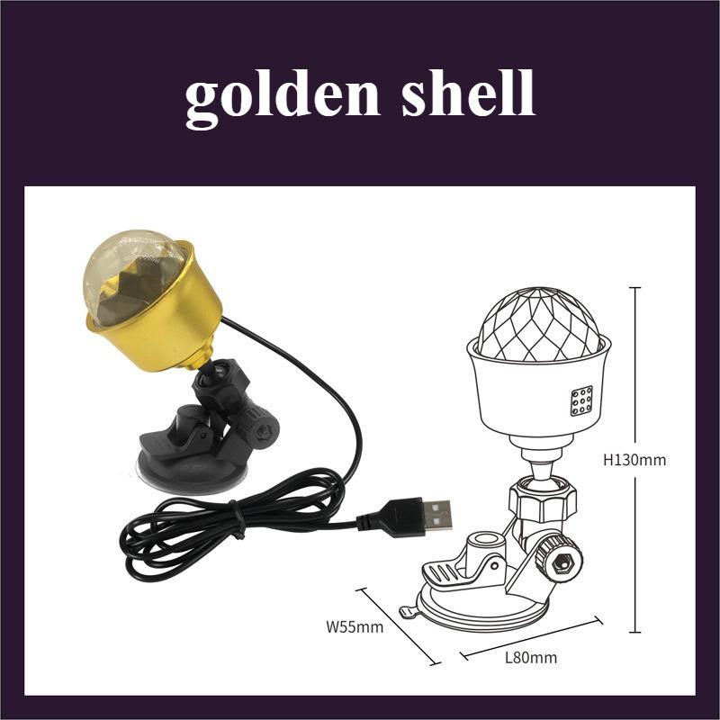 Mini Mehrfarbiges USB Projektorlicht Nachtlicht für Zuhause Schlafzimmer Partydeko Discolicht Kinderzimmerdekoration Weihnachtsfeier GOLDEN,2PCS