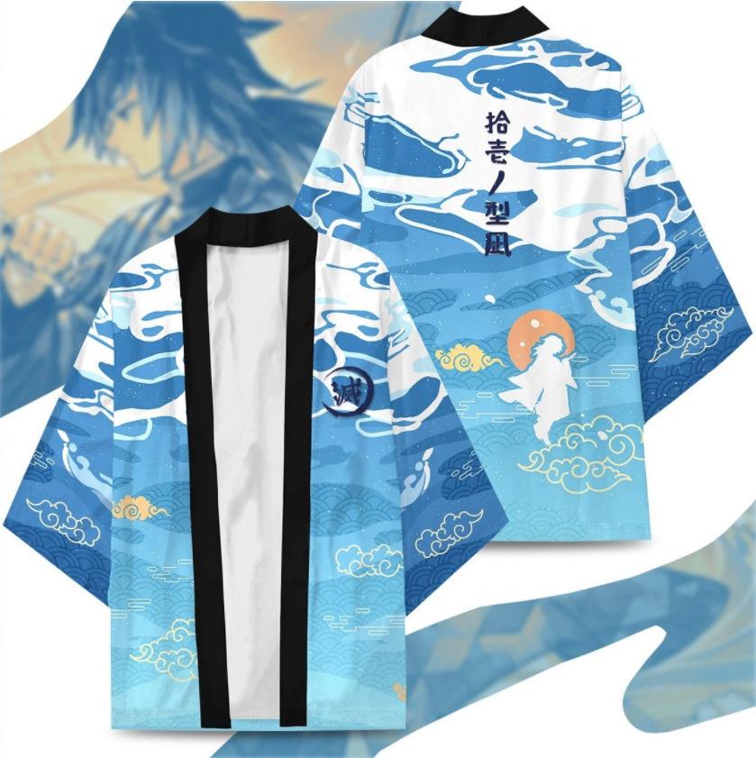 Anime Kimono Dämon Slayer Kimetsu keine Yaiba Japan Mantel Kimono Haori Yukata Cosplay Hemd Mantel Frauen Männer Sommer Kleidung L