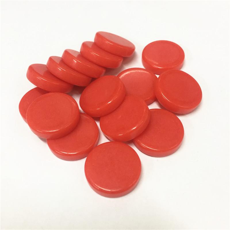 15 Stück/Set 20 mm Neue Backgammon-Spielsteine Würfel Blanko Glänzende Chips Münzen Bauer Schachzubehör rot