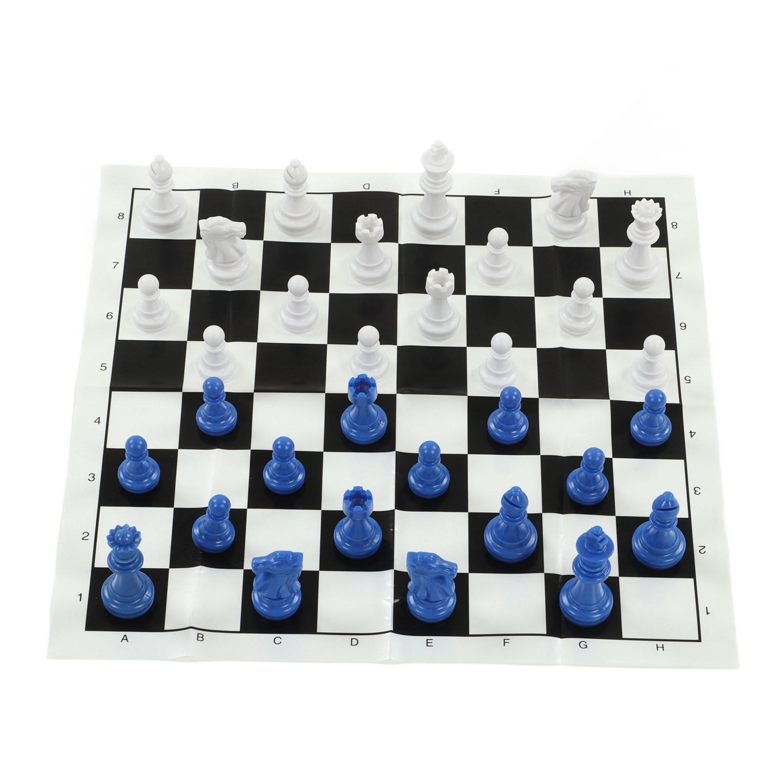 Internationales Schachspiel aus Kunststoff mit 25 cm Schachbrett aus Kunststofffolie PS Internationales Schach für Erwachsene