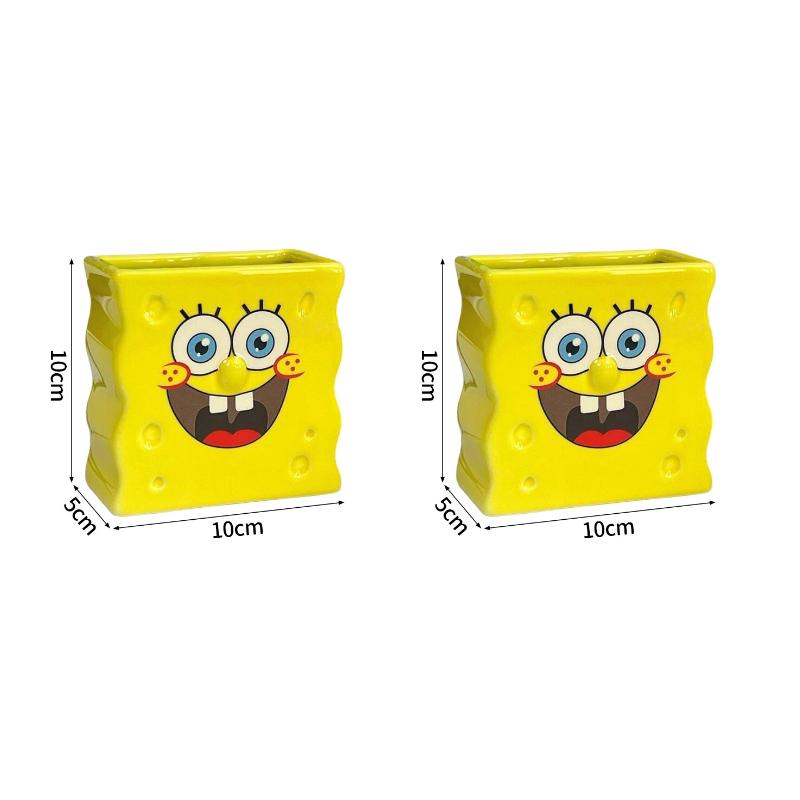 Entzückende SpongeBob Aufbewahrungs-Stiftebox Schüler-Schreibwaren-Organizer-Box Patrick Star Schreibtisch-Stifthalter Make-up-Pinsel-Aufbewahrung Bo As show