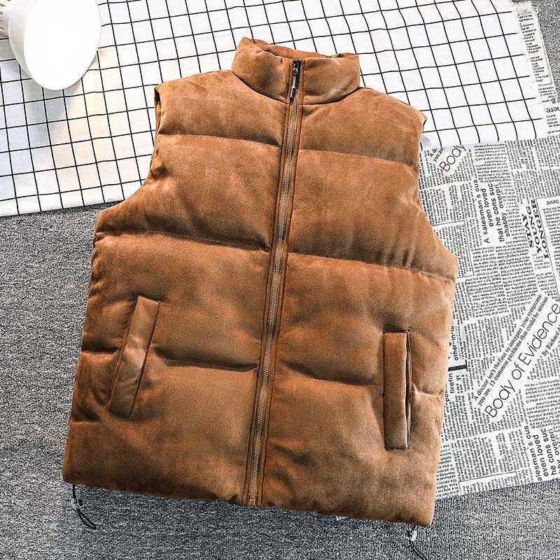Herbst Winter Männer Frauen Baumwolle Weste Dicke Warme Männer Ärmellose Jacke Weste Harajuku Mode Westen 5XL braun