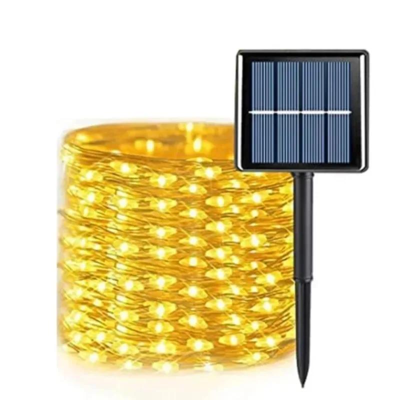 LED Solar Lichterketten 7/12/22/32M Außen Festoon Wasserdicht Girlande Lichterkette Für Hof Pfad Weihnachtsbaum Party Dekoration 22M 200LED warm weiße