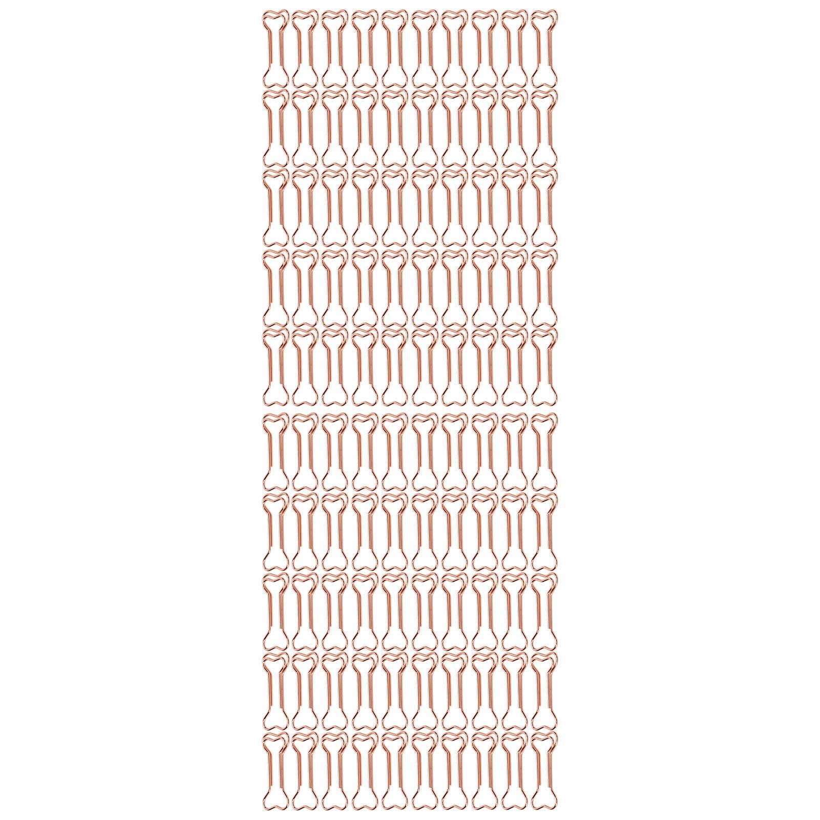 100 Stück Geformte Büroklammern Galvanisierung Roségold Serie Metall Tragbar Niedlich Büroklammern für