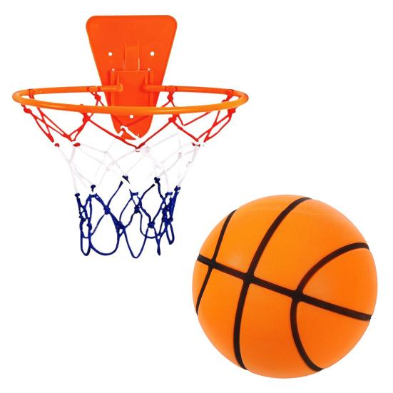 Leises Basketball-Set Indoor Dribbel-Traum Leiser Basketball Geräuschloser Schaumstoffball 7 orange