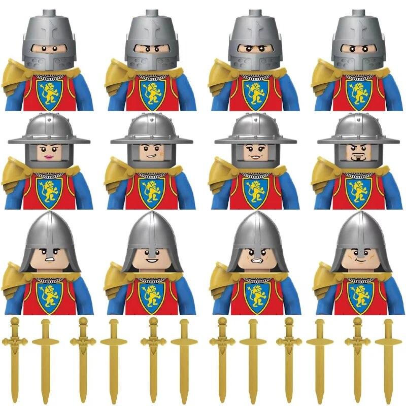 Mittelalterliche Burgritterfiguren, altägyptischer nubischer Soldat, Baustein, Waffe, Ziegel, Sammlung, Spielzeug, Weihnachtsgeschenke für Kinder