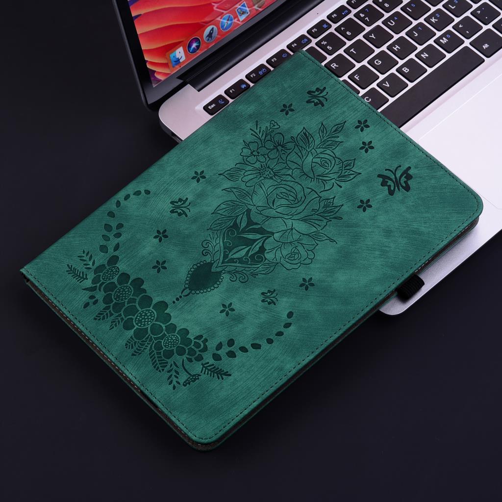 Für Redmi Pad 2 Pro 12,1 Zoll 2025 Hülle Redmi Pad Pro 2024 3D Rosenblüte Wallet Stand Hülle Kartensteckplatz Geldbörse Tablet Hülle RedmiPadPro12.12024 grün