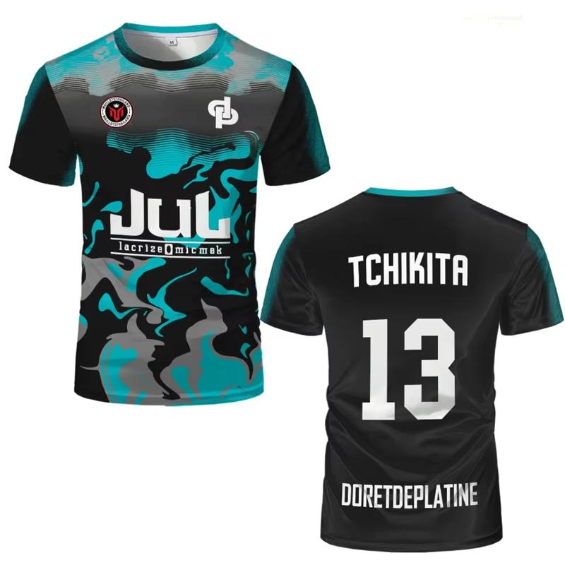 JUL TOTO und Ninetta Trikot Damen Trendiger Rap-Kultur-Print T-Shirts Atmungsaktiv Kurzärmeliges T-Shirt Damen T-Shirt Trikot L black