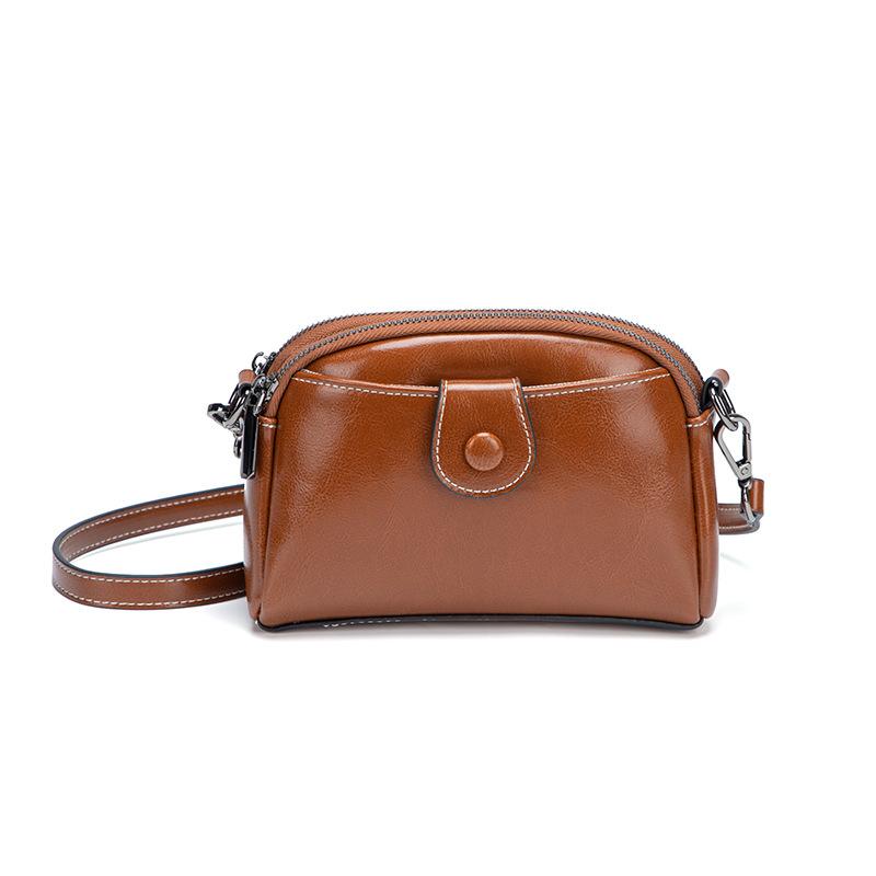 Kleine Taschen aus weichem Leder, Damentaschen, Modische Handy-Taschen für Damen, Umhängetaschen, Crossbody-Taschen braun