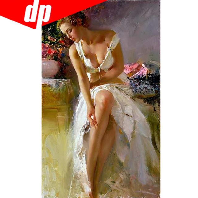 5D Runde Diamant Sexy Frauen Diamant Stickerei Diy Handarbeiten Diamant Malerei 20X30