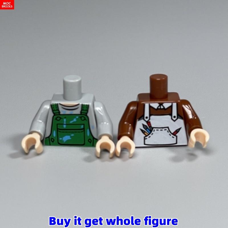 MOC Steine Profession 4cm Figur Torso Maler Barista Kleiner Junge Mädchen Magier Bausteine Baut Kinder Spielzeug