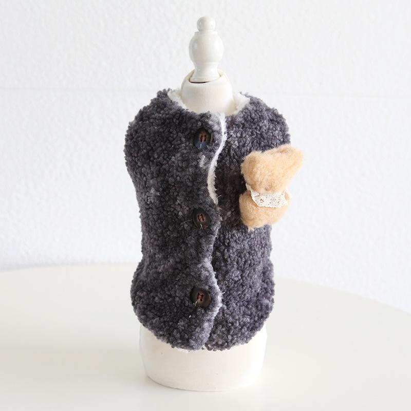 Haustier Lamm Samt Weste Niedlicher Bär Hase Blume Ziehen Weste Herbst Winter Haustier Mantel Katze Kleidung Haustier Kleidung Hund Kleidung Hund Kostüm XL