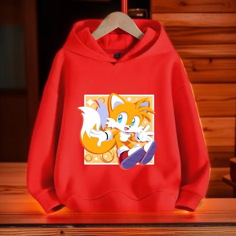 Mode Kinderbekleidung Cartoon Bedrucktes Sweatshirt Lässiger Kapuzenpullover Sweatshirts Jungen 110 rot