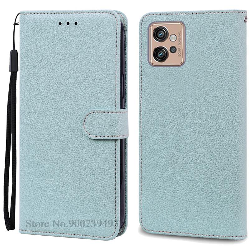 Ledertasche für Motorola Moto G32 Hülle Magnetische Flip-Wallet-Hülle Abdeckung für Moto G32 MotoG32 G 32 Kartenfach Handyhüllen Fundas for Moto G32 hellblaue