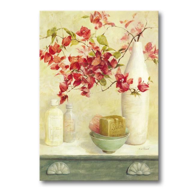 Europäischen Stil Wohnzimmer Dekoration Leinwand Malerei Stillleben Hotel Club Haus Dekoration Malerei Flasche Blume Wand Leinwand 21*30cm