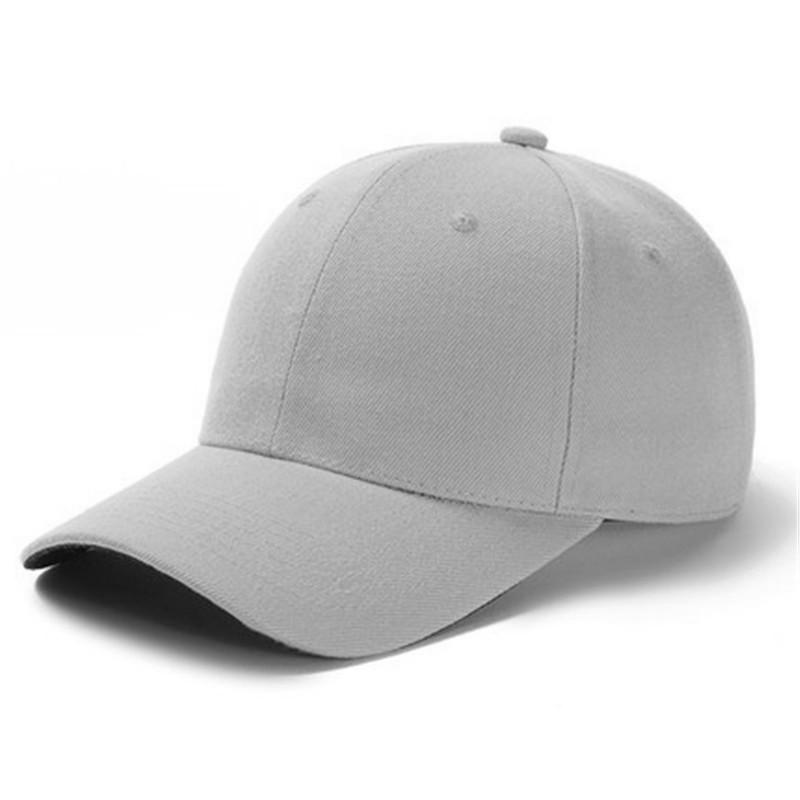 Unisex-Kappe, lässig, einfarbig, Acryl, Baseballkappe, verstellbare Hüte für Damen und Herren, Straßen-Hip-Hop-Hut, Kappe 54cm-60cm licht grau