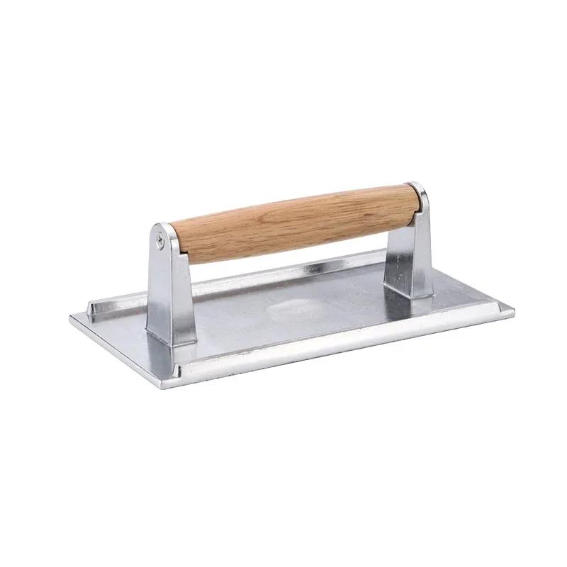 Edelstahl-Grillpresse, Grillwerkzeuge, rechteckige Speckpresse, Steak-Grillgewicht, Burgerformer, Patty-Sandwichpresse white