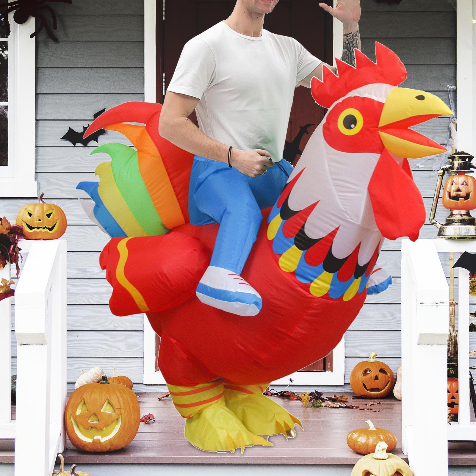 Aufblasbares Hahnkostüm, Kleidung, Rollenspiele, kreative Halloween-Kostüme rot