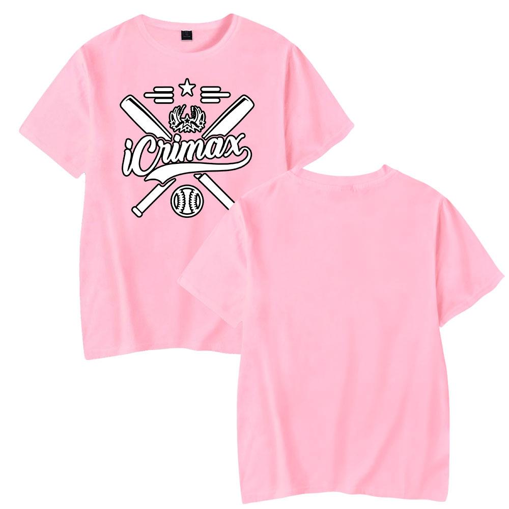 Icrimax T-Shirt für Herren, Sommerkleidung, Fitness, Rundhalsausschnitt, Übergroßes Herren-T-Shirt, neue Herren-T-Shirts, Tops XS rosa