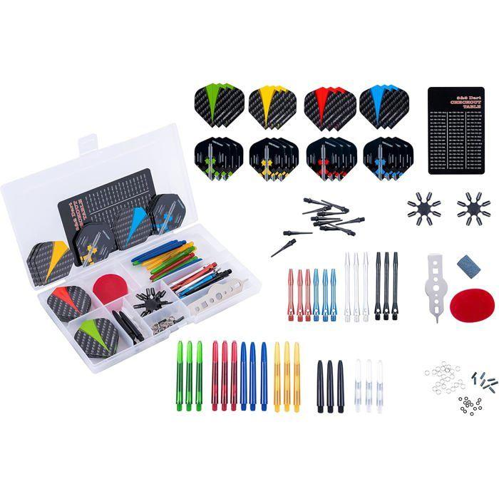 Zubehörset für Dartpfeile mit Stahlspitze und Nylonspitze – 141-teilig