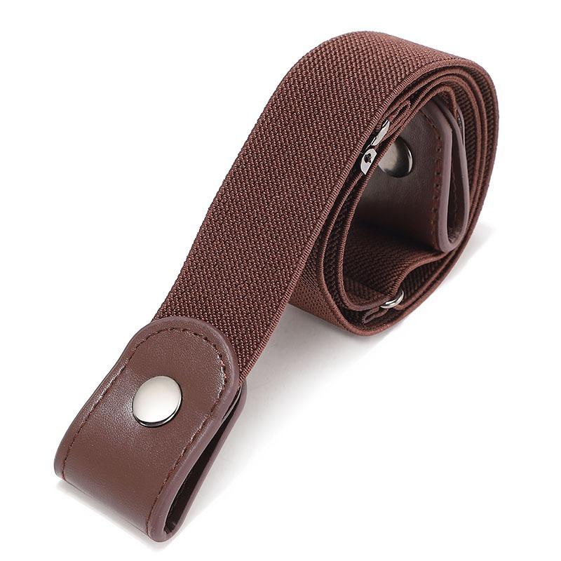 Schnallenfreier Gürtel für Jeans, Hosen, Kleider, elastischer Taillengürtel ohne Schnalle für Damen und Herren, kein Wölben, kein Ärger, stanzfreier Taillengürtel braun