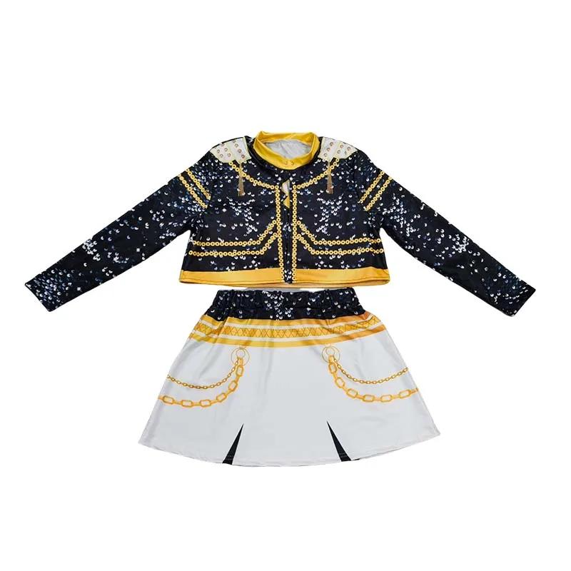 Anime Dämon Rumi Zoey Mira Sänger Kostüme für Mädchen Jäger Bühnenauftritt Outfits Halloween Kpop Cosplay Uniform Perücken Set 140