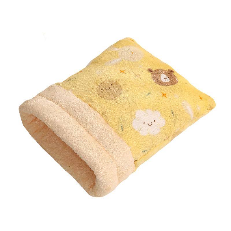 Katzenkorb für Winterwärme und Sicherheit, Katzen-Halbgeschlossenes Bohrloch für den Winter, Katzenschlafsack zum Schlafen, Hundekorb, Katzen-Kaninchenkorb L