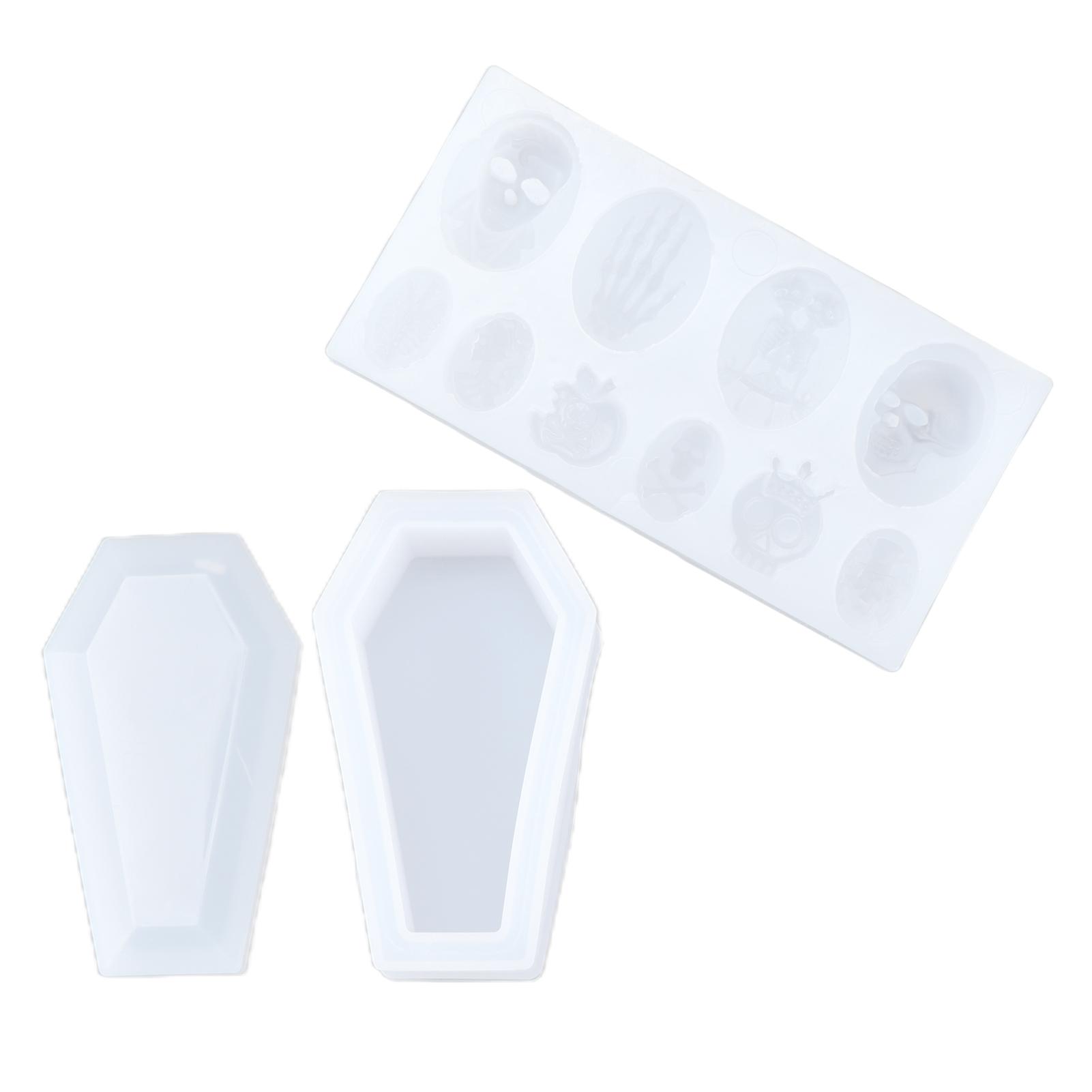 3 Stück Halloween Silikonform Skelett Sargform Breite Anwendung Widerstandsfähig Halloween Fondant