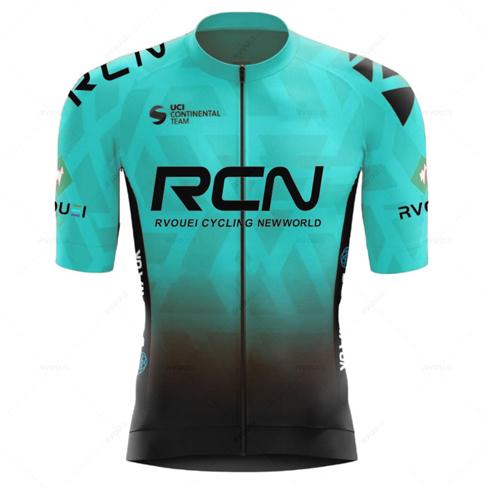 RCN Mann Radtrikot Set 2026 Sommer Neue Radbekleidung MTB Uniform Radhose mit Trägern Fahrradbekleidung Maillot Ciclismo Hombre 5XL blue