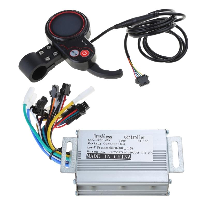 36V/48V 350W BLDC Elektroroller Controller E-Bike Bürstenloser Geschwindigkeitsregler und LCD-Display Ein Set Tolle Leistung 1 black