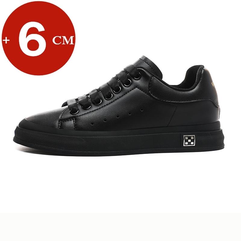 Mode Lässige Lift-Sneakers Herren Elevator-Schuhe Höhenerhöhende Einlegesohle 6cm Weiß Schwarz Größere Schuhe Herren Mode Sport Übergröße 37-46 45