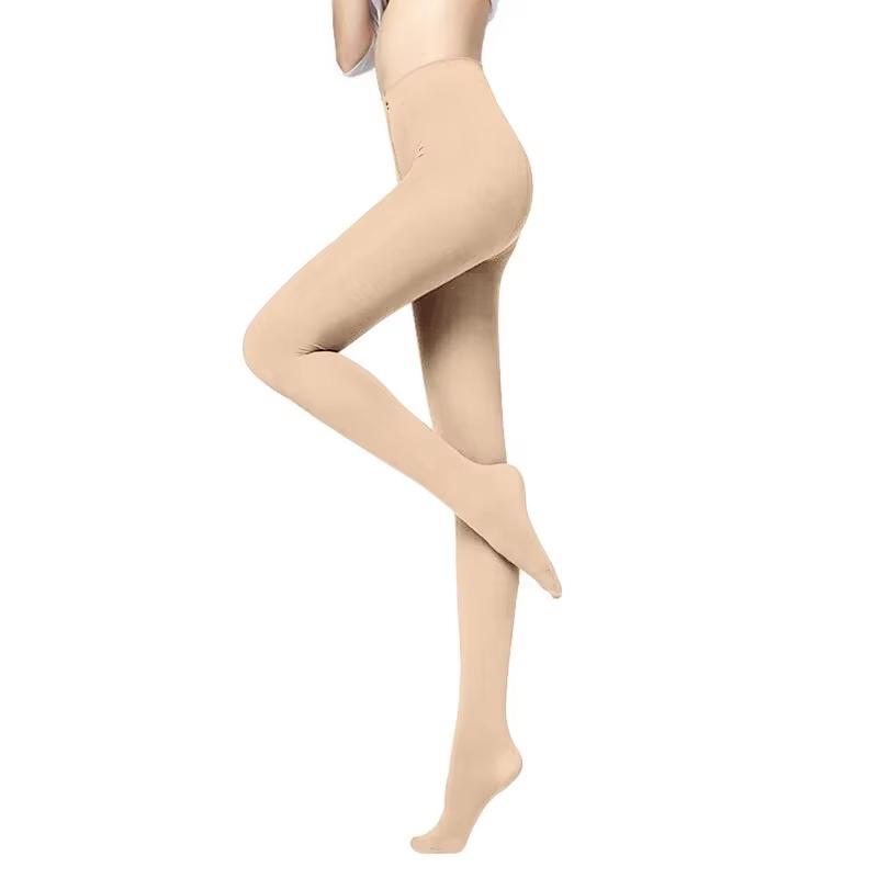 Reißfeste, unzerbrechliche, enge Strumpfhose für Damen, sexy, hochelastische Strumpfhose, transparente, dünne Strumpfhose, Anti-Haken, schwarzer Seidenstrumpf One Size beige