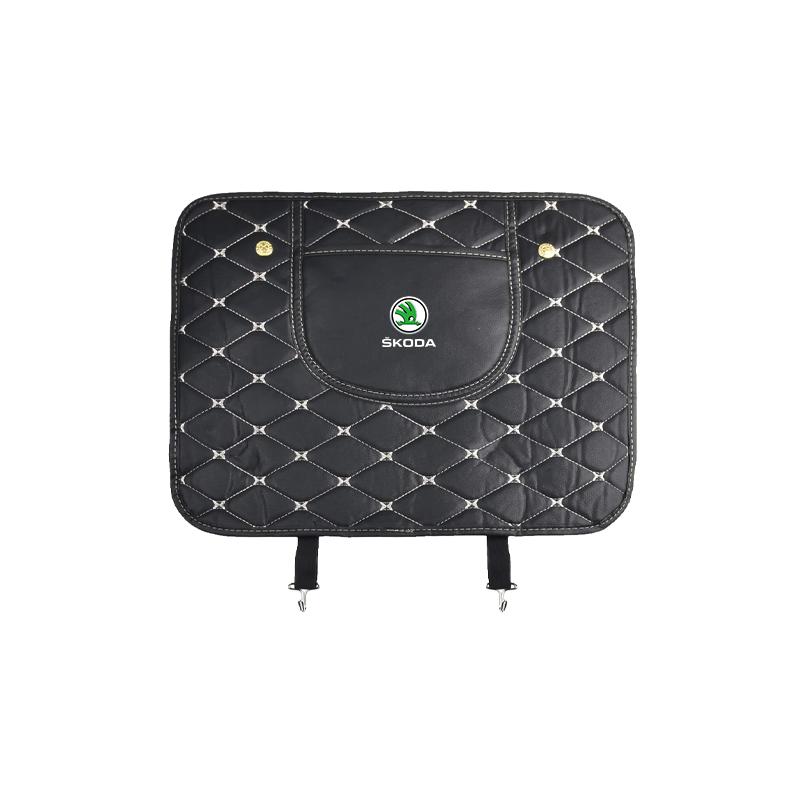 Rückenlehnenschutz für Autositz Trittschutzmatte für Skoda Octavia 1 2 3 A4 A5 MK2 Fabia Kamiq Kapoq Kodiaq Rapid SCALA 1PCS schwarz