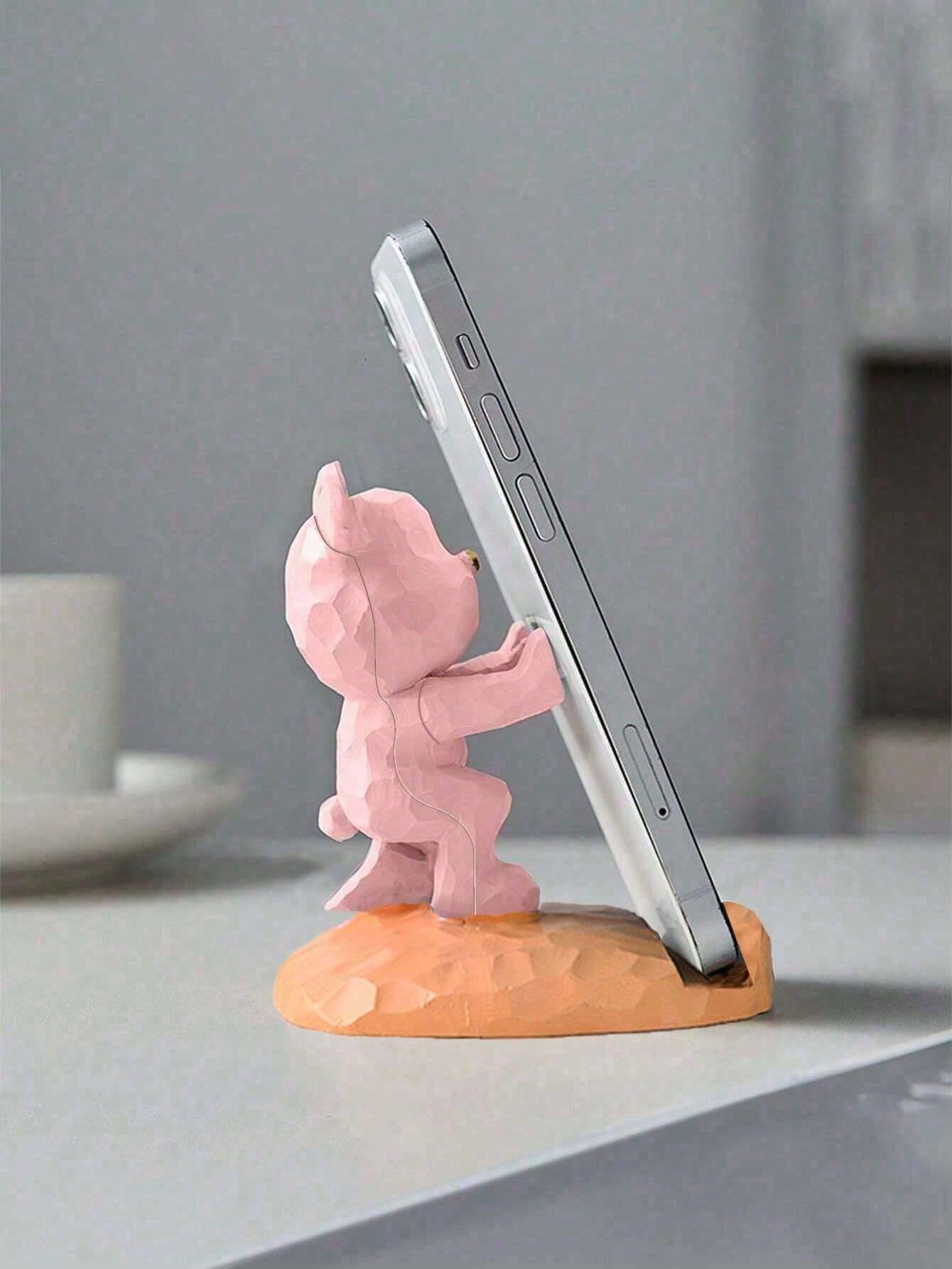 1 Stück Süße Bärenform Handyhalter Dekoration, Kompatibel mit sowohl Mobiltelefon als auch Tablet, Geeignet für Schreibtisch, Nachttisch bunt