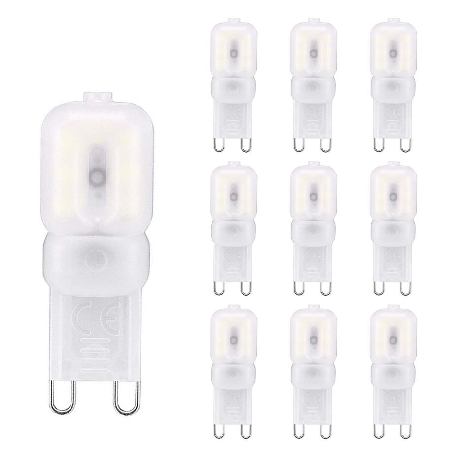 10 Stück G9 LED-Lampen, 220 V, SMD2835, warmweißes Licht, geeignet für Kristallleuchter, als Ersatz für 30-W-Halogenlampen WARM WHITE