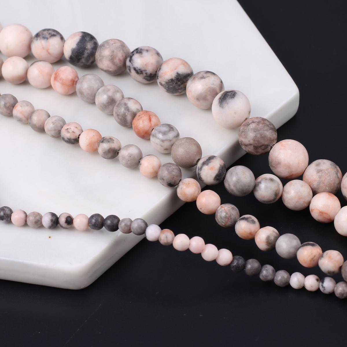 Natürliche Stein Kleine Perlen Rosa Zebra Isolation Perlen Charms Für Schmuck Machen DIY Halskette Armband Ohrringe Zubehör 4mm