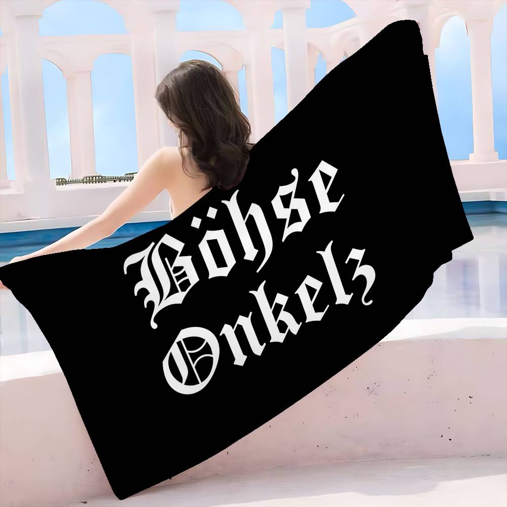 Band B-Bohse O-Onkelz Mikrofaserdecke Schnelltrocknende Strandtücher Übergröße Druck Super Saugfähige Pool-Handtuchdecke W63*H120(CM)