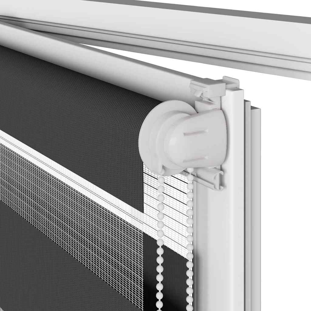 Doppelrollo Dunkelgrau 75x200 cm Stoffbreite 70,9 cm Polyester