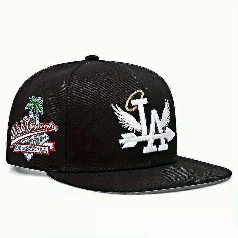 Mode Unisex LA Stickerei Baseballkappen Los Angeles Snapback Hut Engelsflügel Hip Hop Kappen Outdoor Verstellbare Lässige Sonnenhüte weiß
