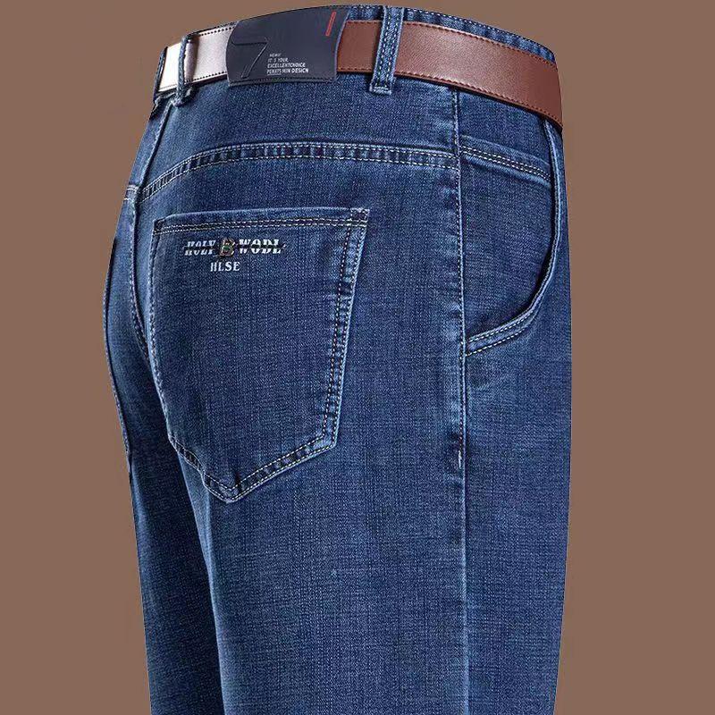 Ausgestellte Herren-Jeans mit Boot-Cut-Bein und ausgestelltem Bein, klassische Designer-Denim-Jeans mit hoher Taille, Stretch, lockerer, ausgestellter Denim, dunkelblaue Jeans 31 dunkelblaue
