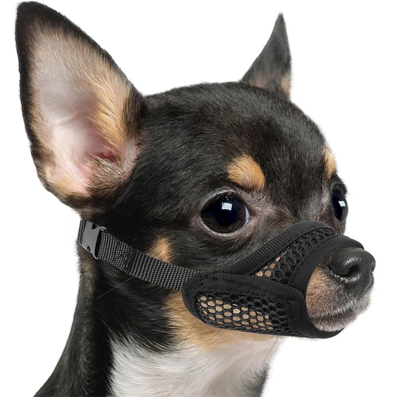Netzmaulkorb für kurzschnäuzige und kleine bis mittelgroße Hunde, Beißschutz, Fokus auf brachyzephale Hunde wie Chihuahua, Pomeranian XS schwarz