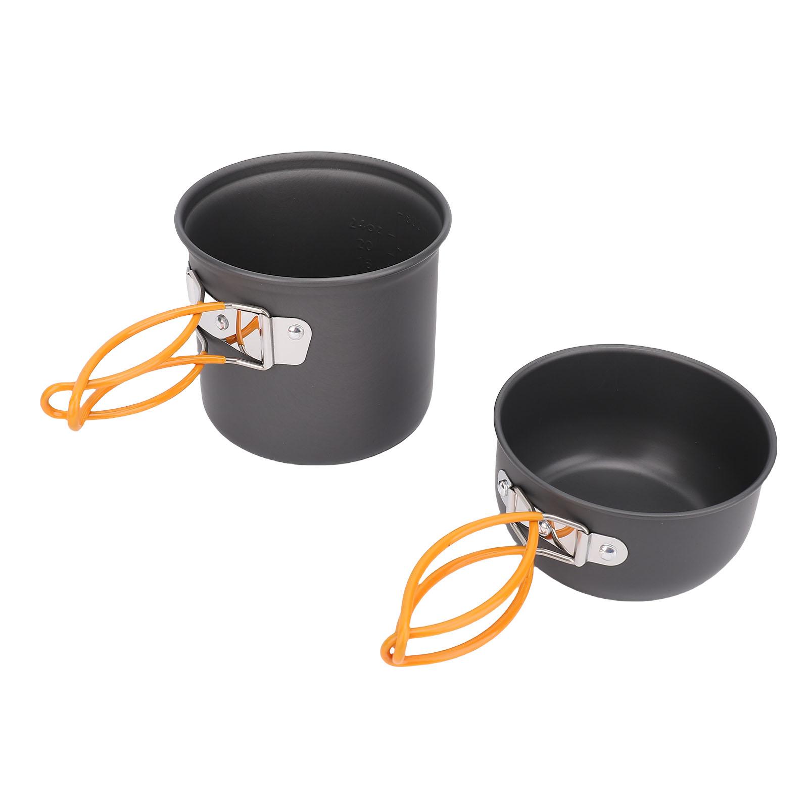 Camping Kochgeschirr Set Aluminiumlegierung Camping Töpfe Tragbarer Picknickkocher Kochgeschirrset für 1-2 Personen L(for 6.5-9kg)